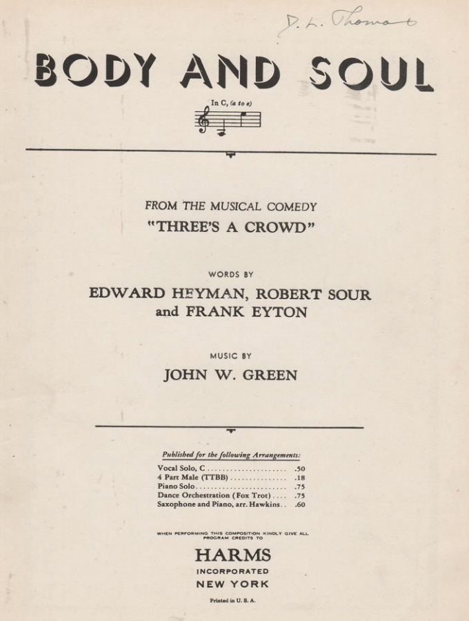 Sheet Music from Three's A Crowd 