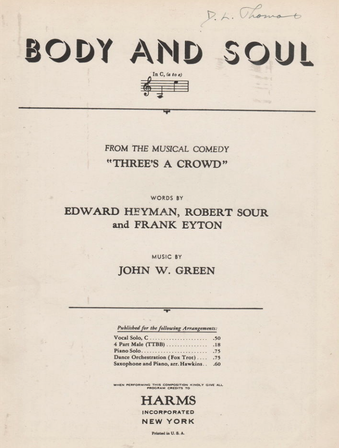Sheet Music from Three's A Crowd