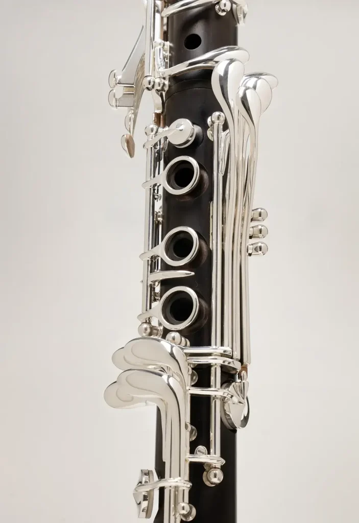 Image of Selmer Presence Clarinet close up of lower joint and Eb lever 